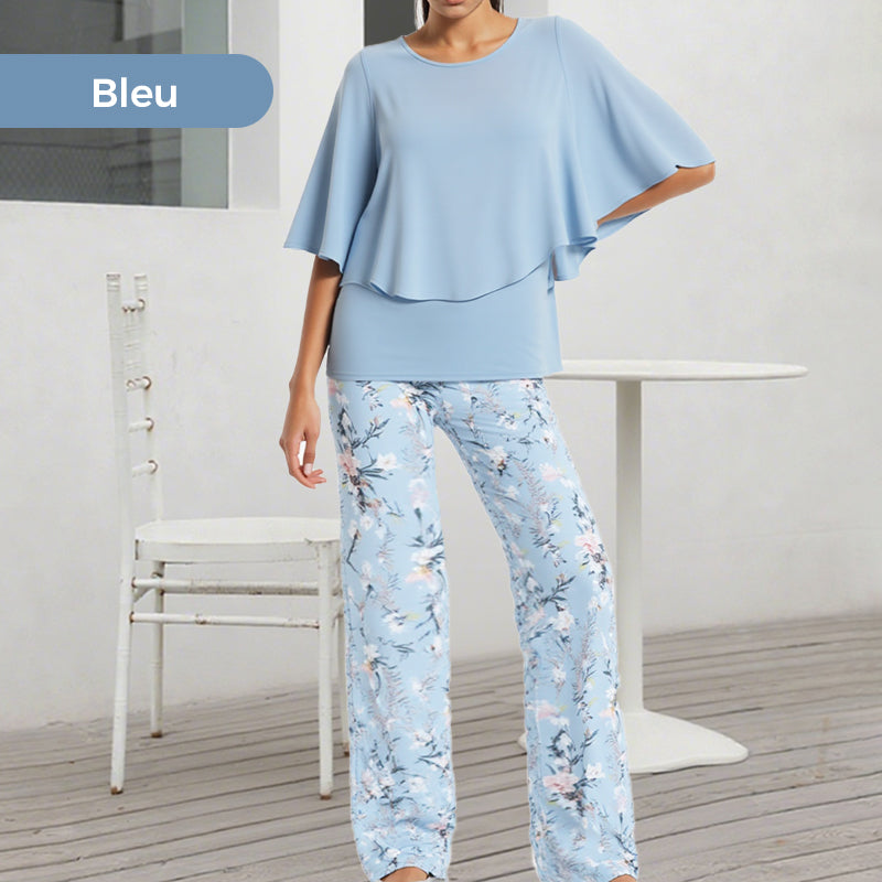 🔥 Ensemble pantalon imprimé et top à col ras du cou
