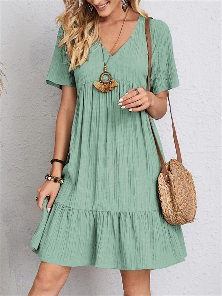 👚💃Robe fluide décontractée à nouer à la taille