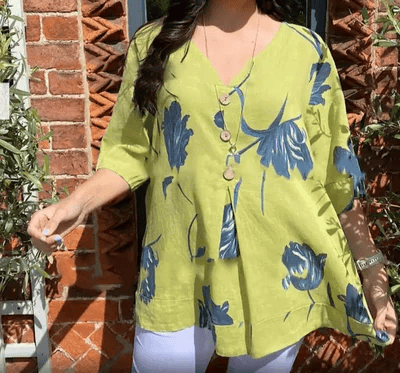 💕Vente chaude pour la fête des mères à 50% de réduction🌷Haut tunique imprimé à col en V🌷