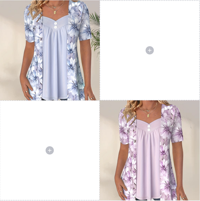 2025 Nouveaux produits👚Top patchwork floral irrégulier pour femmes
