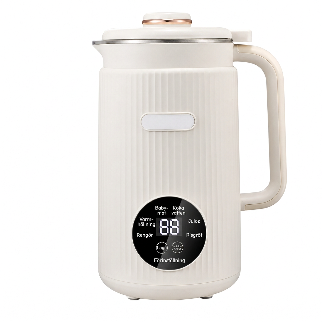 đ„ 50 % RABATT NU! âïž Automatisk sojamjölksmaskin med kraftfull mixer â 1500 ml, filterfri & 10 blad i 304 rostfritt stĂ„l âš