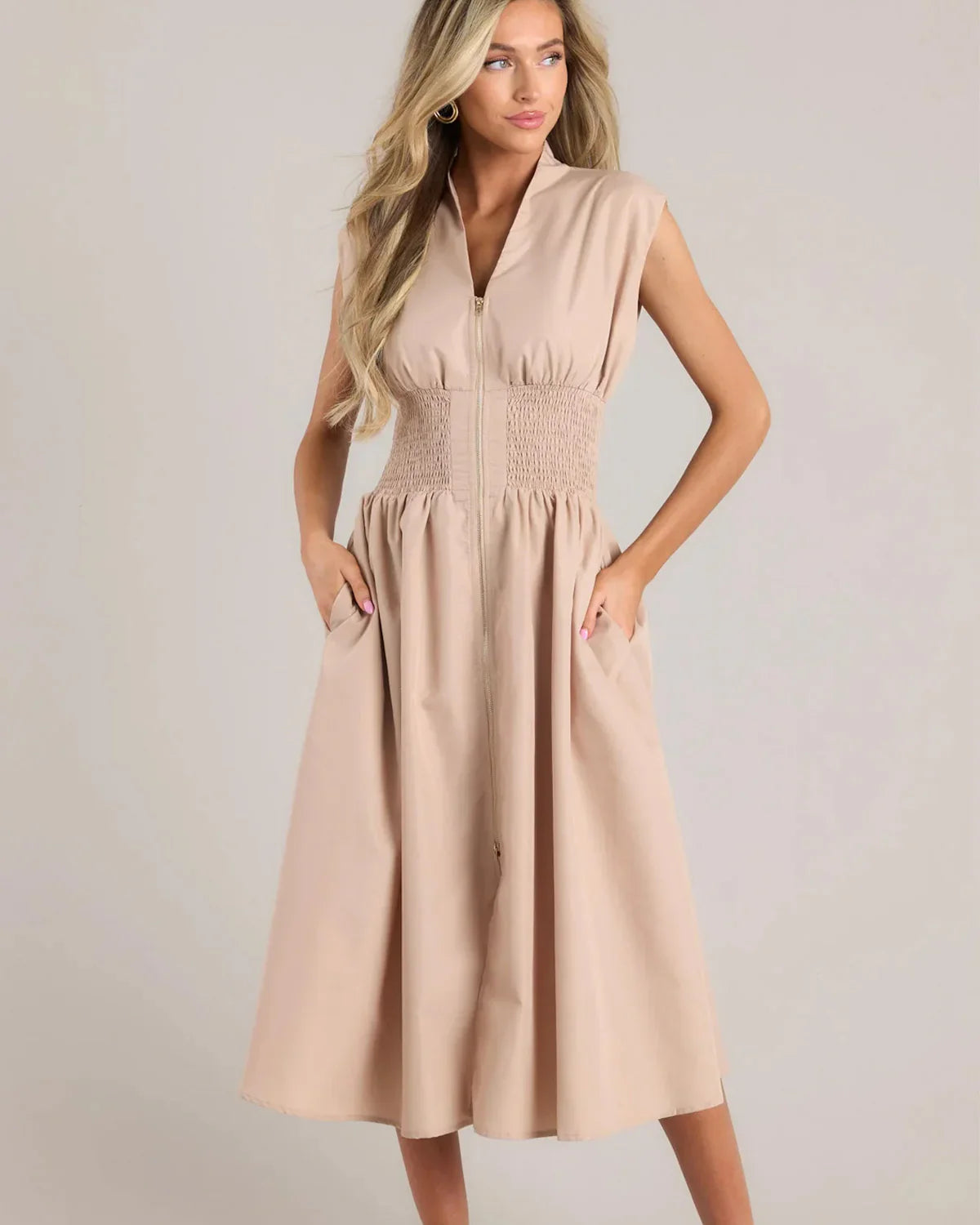 💃Vente à chaud 50⏰Robe longue élégante à col en V et fendue pour femmes👗