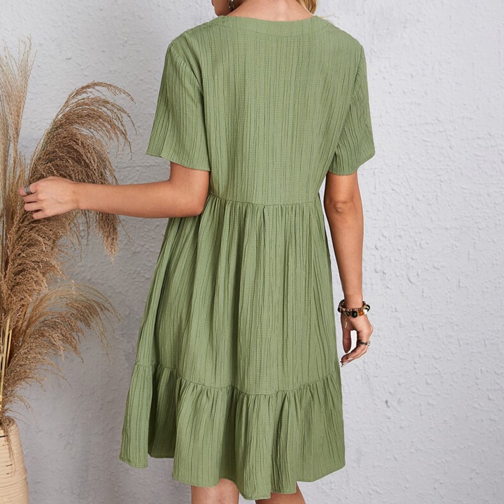 👚💃Robe fluide décontractée à nouer à la taille