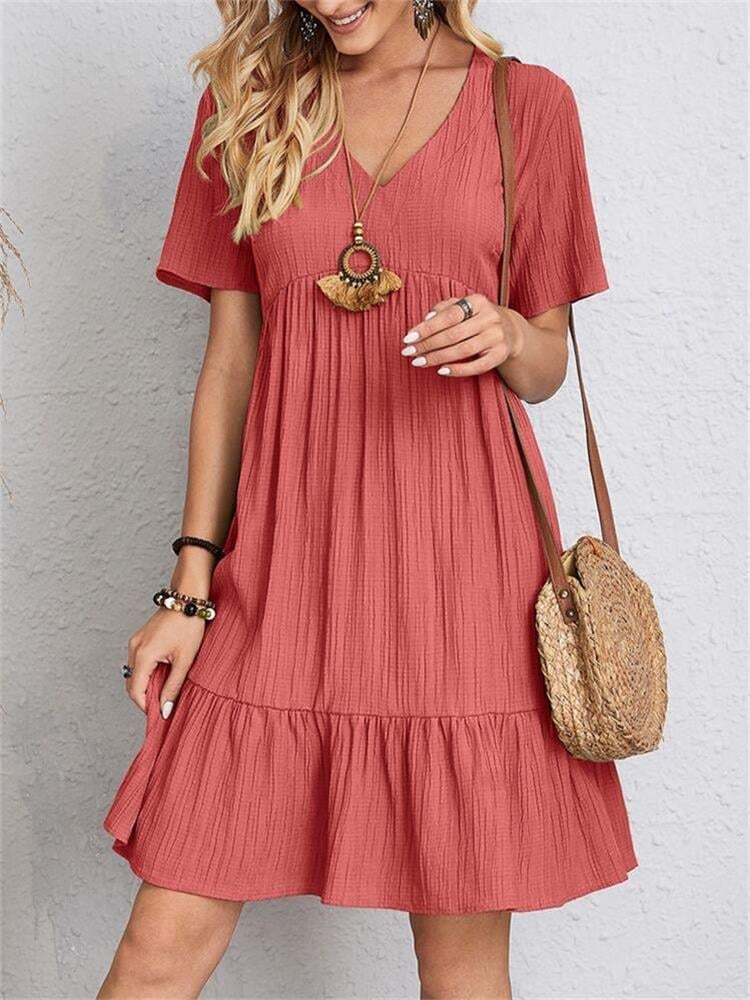 👚💃Robe fluide décontractée à nouer à la taille