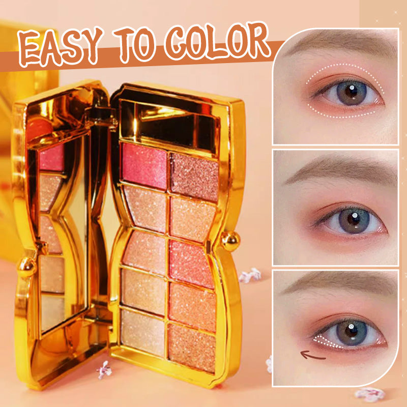 🌸🧸Winnie l'ourson brille de mille feux avec 10 couleurs d'ombres à paupières diamantées, palette d'ombres à paupières scintillantes et nacrées, en maquillage de scène All-Match-Lidschatten