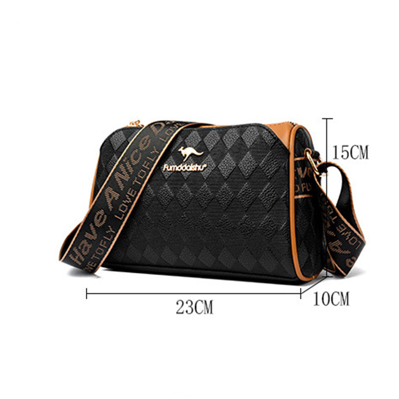 🔥2025 Nouveau Style🔥Fumddaishu™Sac à bandoulière tendance à 3 couches avec motif diamant et grande capacité