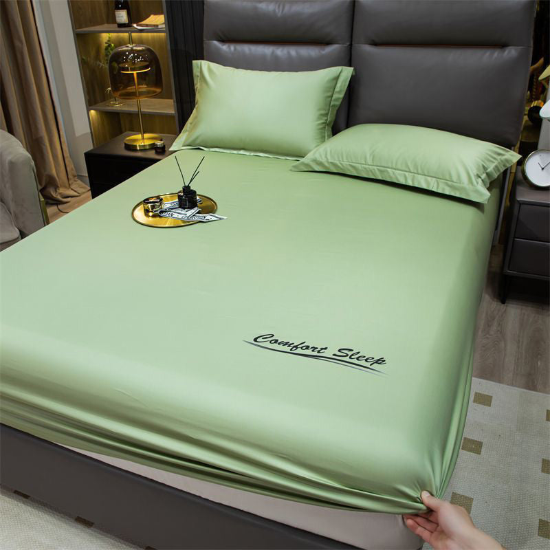 Drap-housse de lit soyeux rafraîchissant par glace d'été, housse d'oreiller