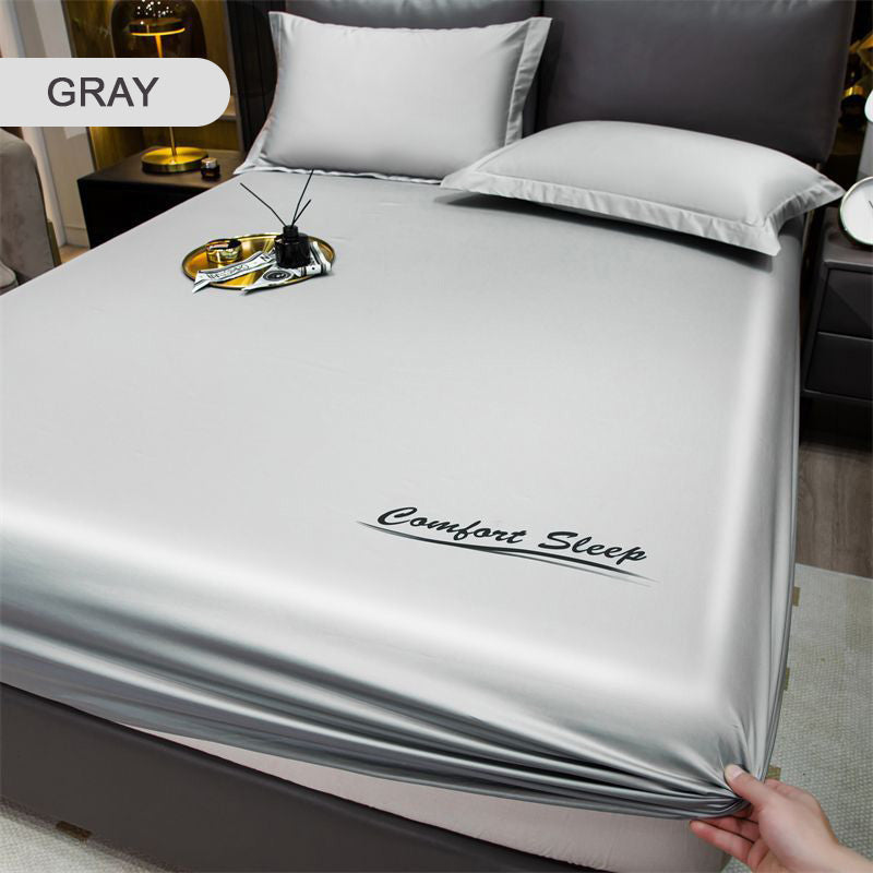 Drap-housse de lit soyeux rafraîchissant par glace d'été, housse d'oreiller