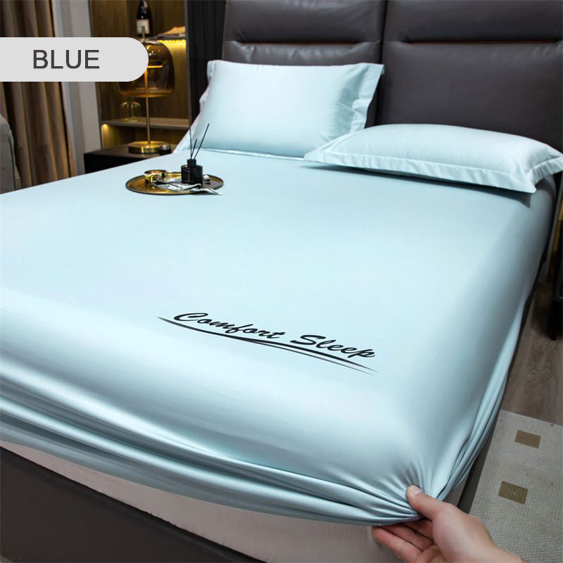 Drap-housse de lit soyeux rafraîchissant par glace d'été, housse d'oreiller
