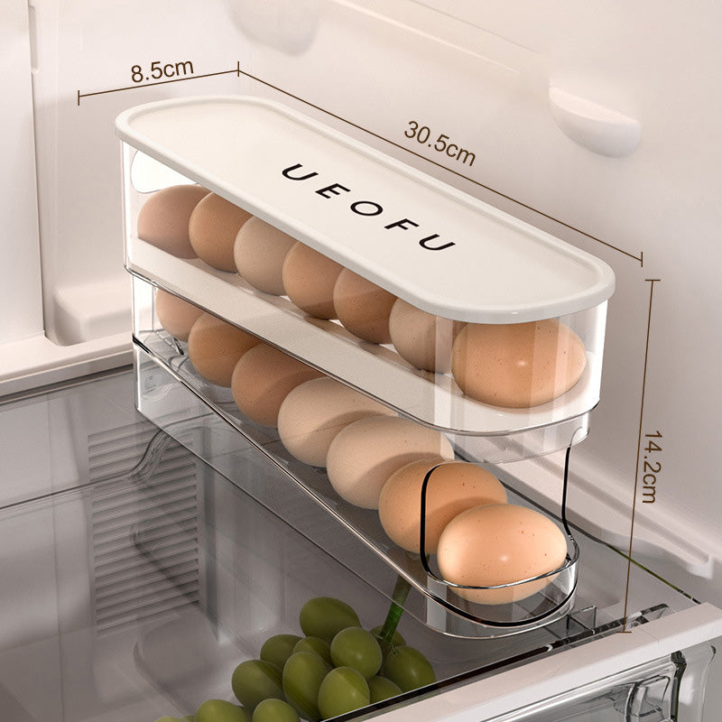 Organisateur d'œufs à deux couches automatique pour porte latérale de réfrigérateur