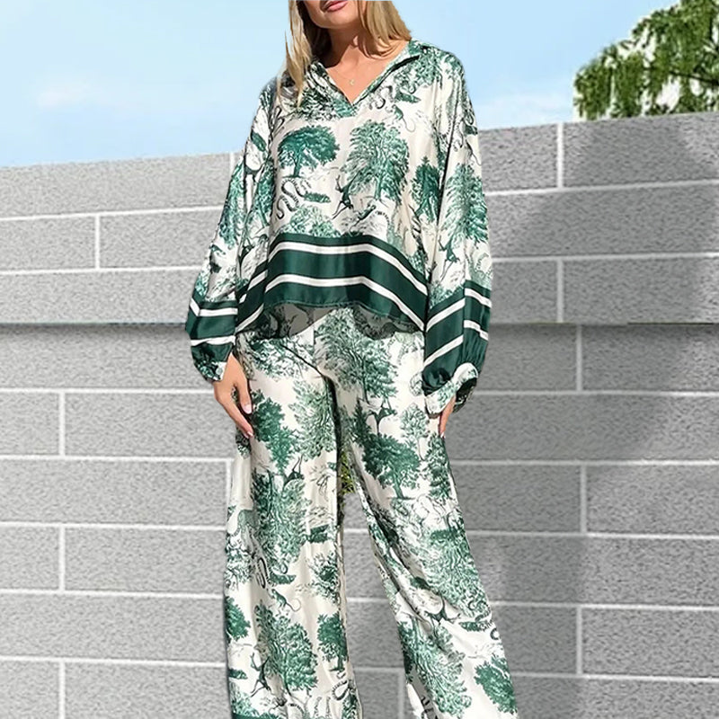 💥😍🌿Costume ample et décontracté imprimé pour femmes en grandes tailles💋