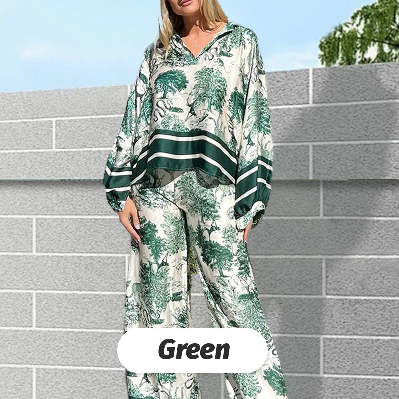 💥😍🌿Costume ample et décontracté imprimé pour femmes en grandes tailles💋