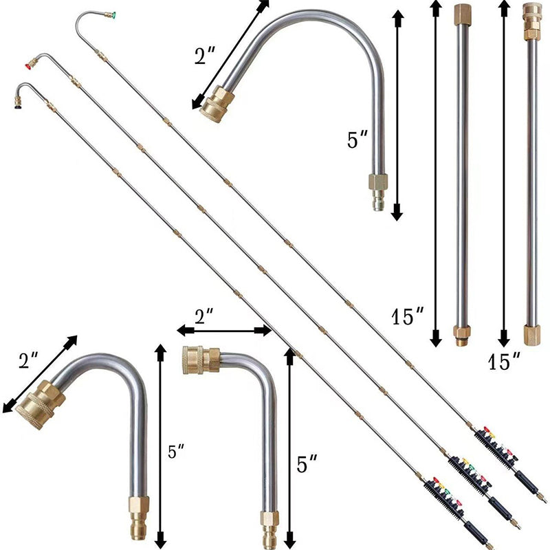 ✨Vente d'été 58% de réduction pour une durée limitée✨🔫Ensemble de baguettes de nettoyage haute pression 4000 PSI