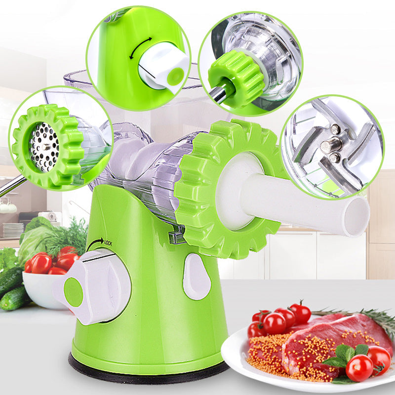 Machine à saucisses à manivelle avec hachoir à viande intégré