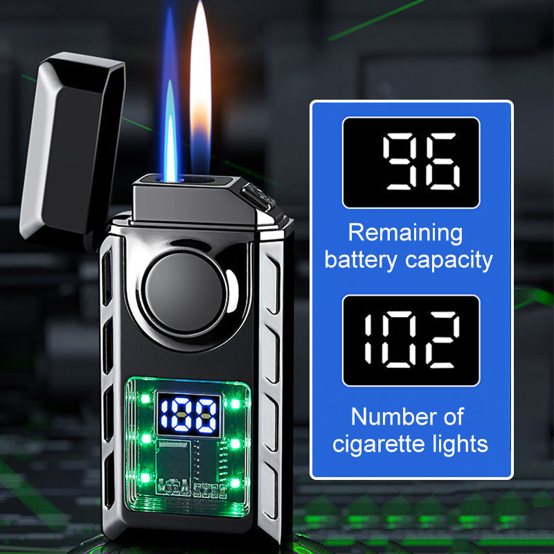 Briquet à Double Flamme Multifonctionel avec Lumières Colorées