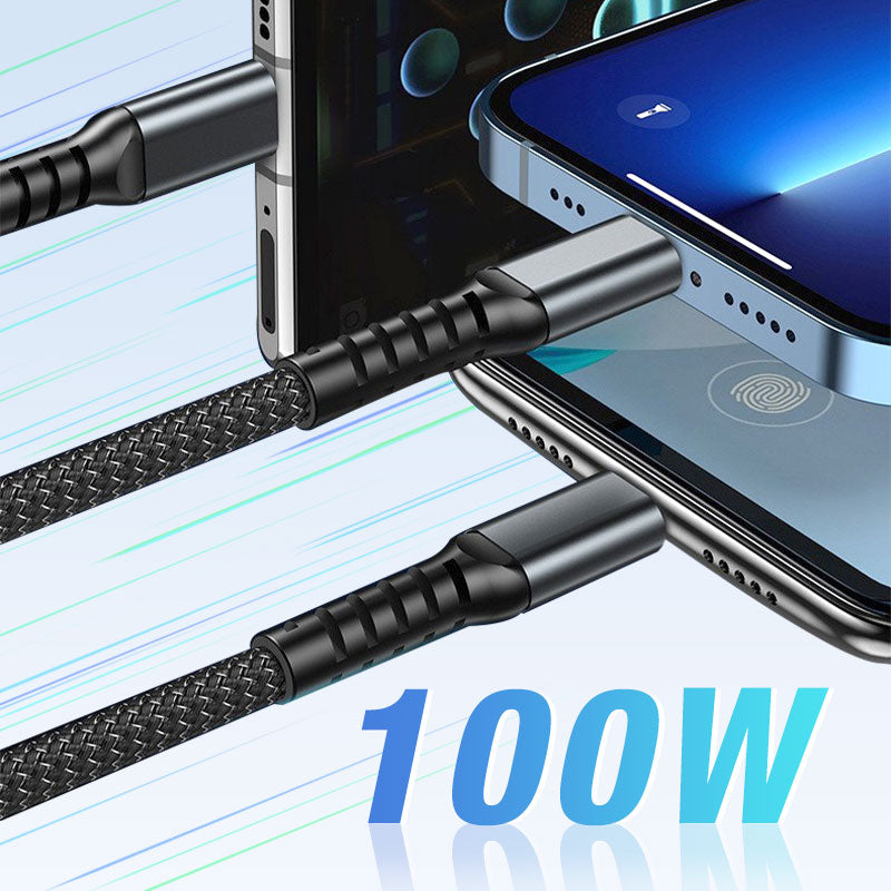 🔥2025 ventes chaudes🔥Chargement super rapide 100w, câble de données transparent 3-en-1