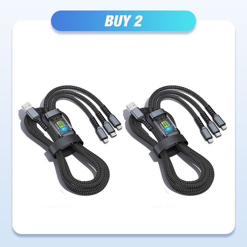 🔥2025 ventes chaudes🔥Chargement super rapide 100w, câble de données transparent 3-en-1