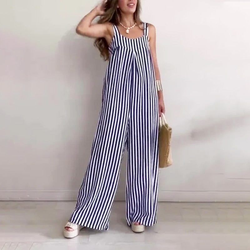 🌟HOT SALE🌟Combinaison ample et décontractée à rayures pour femmes