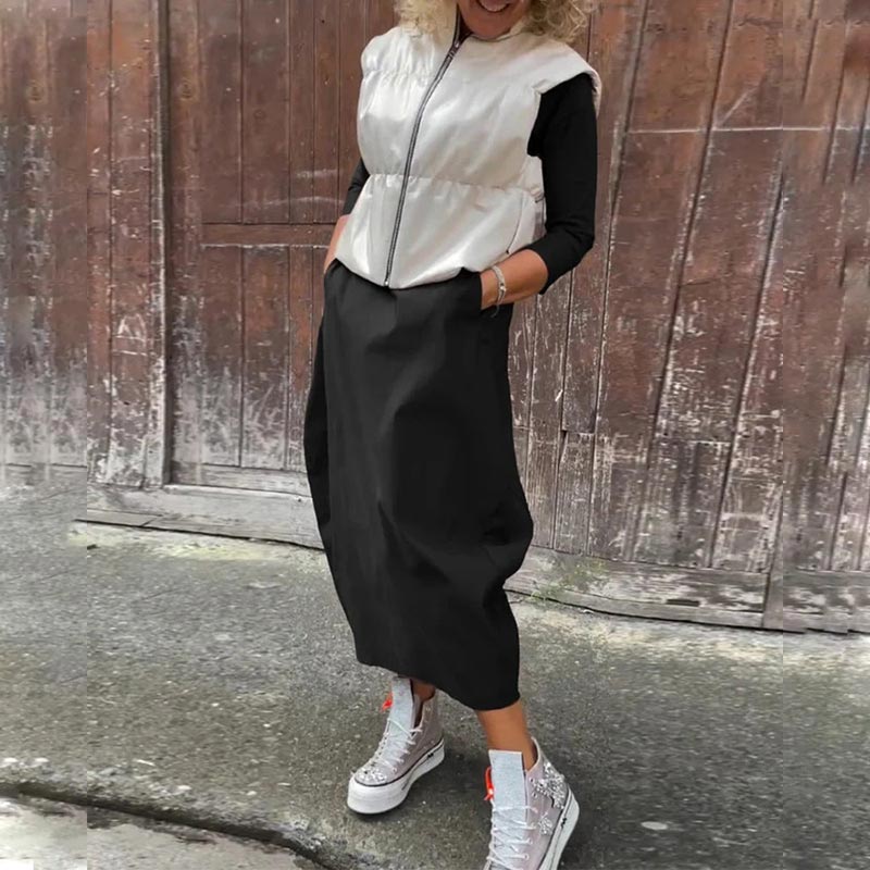 đ„đ€Vente Black Friday 52% de rĂ©ductionđ„Robe simple et Ă©lĂ©gante Ă manches longues avec poche pour femme
