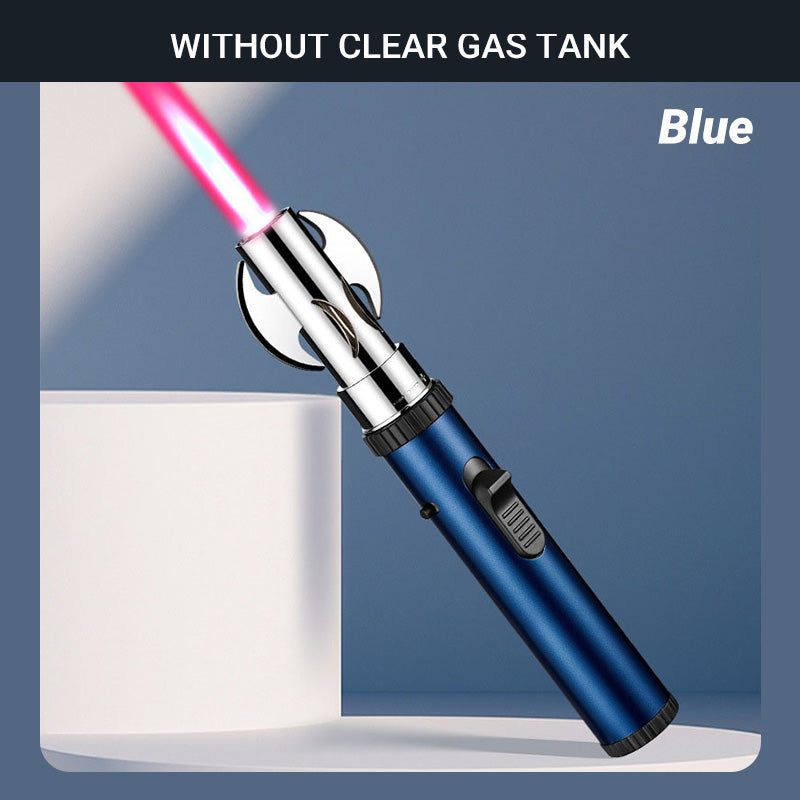 Briquet Torche à Flamme à Gaz Réglable et Remplissable Coupe-Vent
