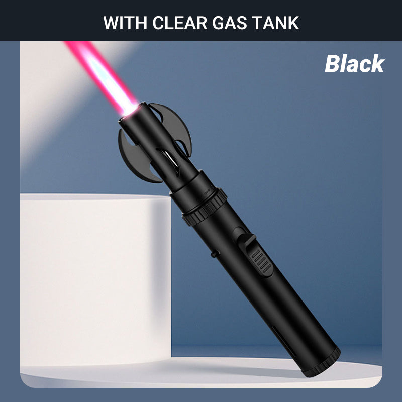 Briquet Torche à Flamme à Gaz Réglable et Remplissable Coupe-Vent
