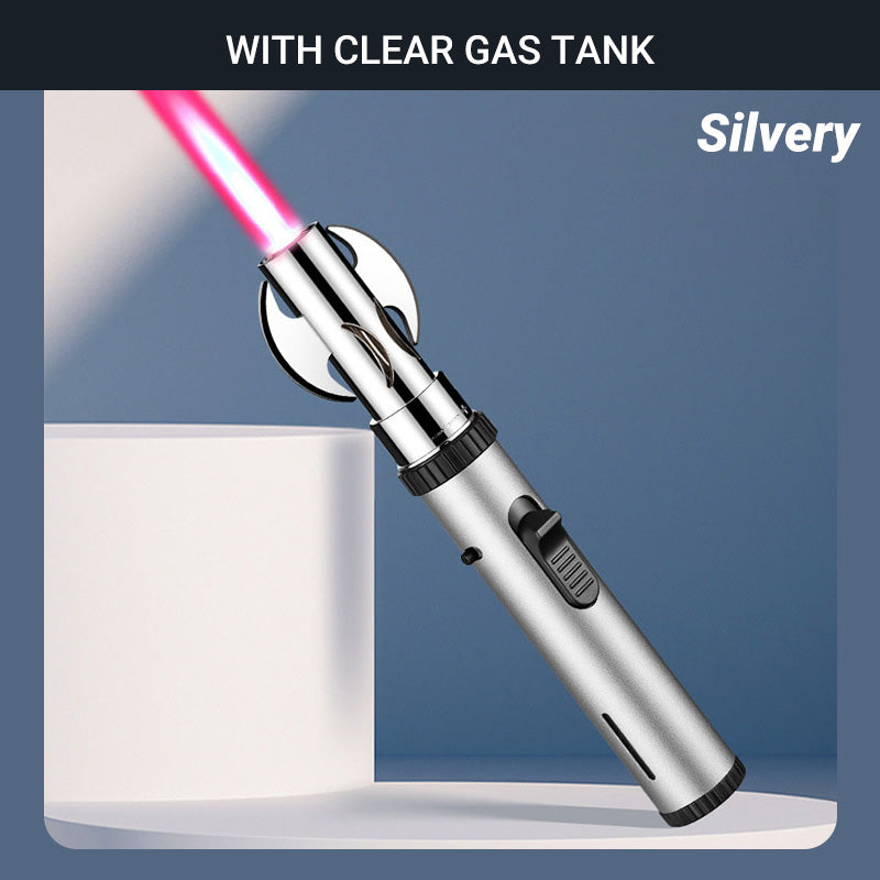 Briquet Torche à Flamme à Gaz Réglable et Remplissable Coupe-Vent