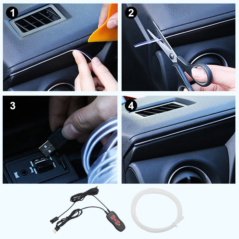 Bande Néon d'ambiance pour panneau intérieur de voiture