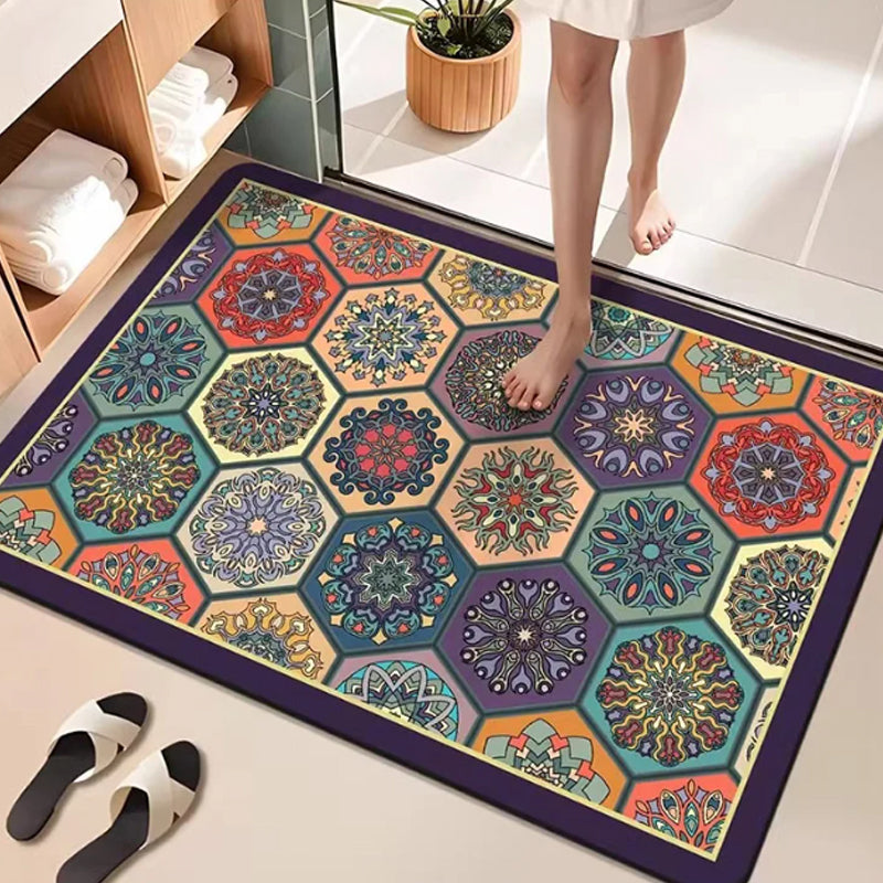 Tapis de porte géométrique bohème pour l'entrée