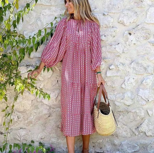 🌸Grande réduction de prix🌸Robe Maxi Bohème Élégante à Manches Bouffantes pour Femmes