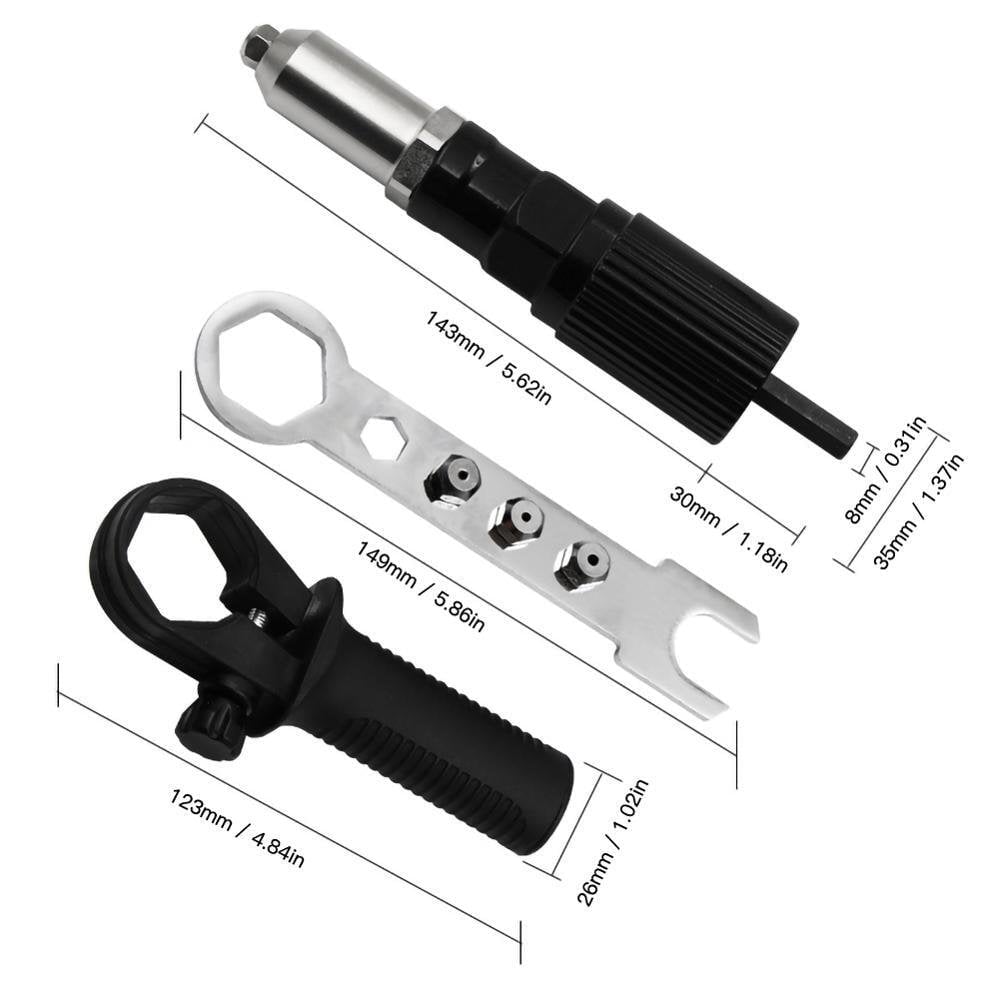 💥 Vente chaude 49% de réduction 💥 Kit d'adaptateur professionnel pour pistolet à rivets avec 4 boulons de buse assortis différemment