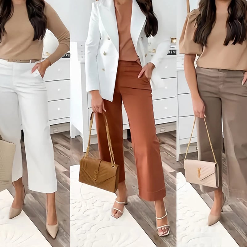 🔥VENTE CHAUDE 2025🔥Pantalon large court en sergé extensible