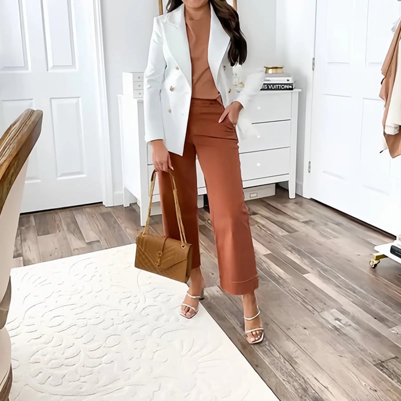 🔥VENTE CHAUDE 2025🔥Pantalon large court en sergé extensible