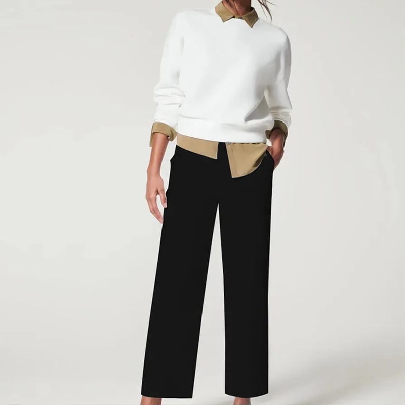 🔥VENTE CHAUDE 2025🔥Pantalon large court en sergé extensible
