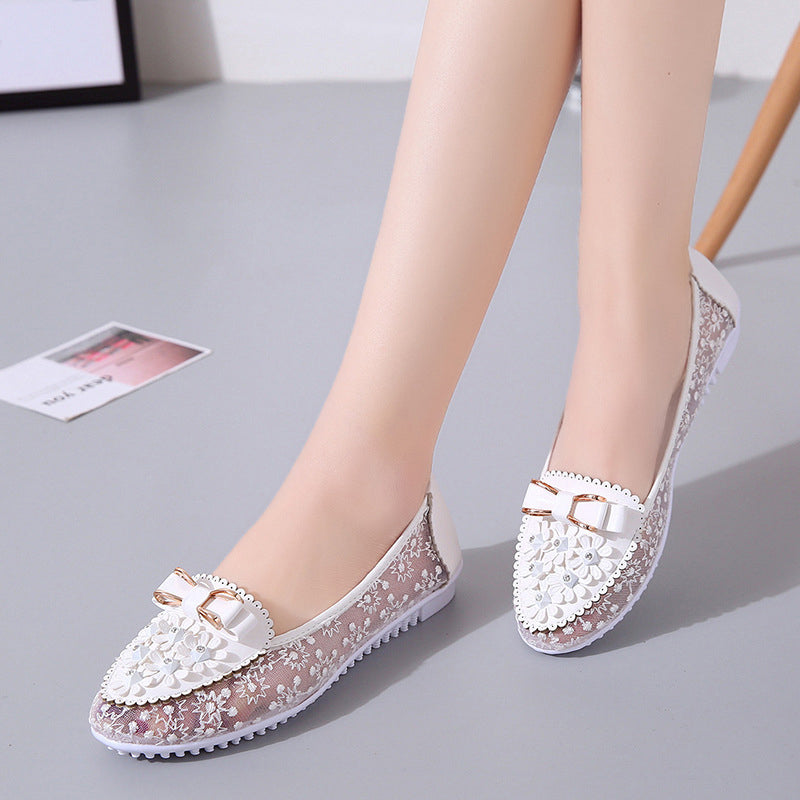Chaussures à semelles souples et à fleurs pour femmes