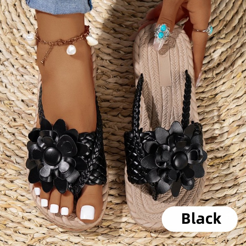 ⏳ 50% de réduction pour une durée limitée ! 💥Sandales tissées à fleurs pour femmes