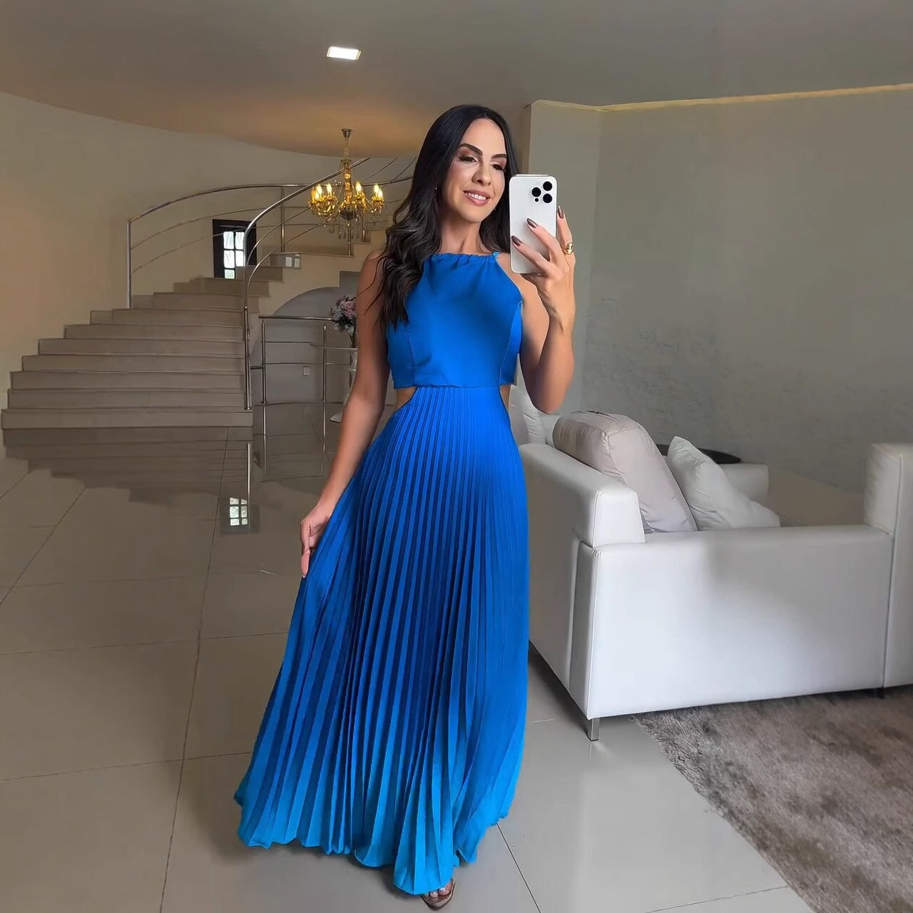 🎉Vente limitée🎉Robe de couleur dégradé des femmes licou licou