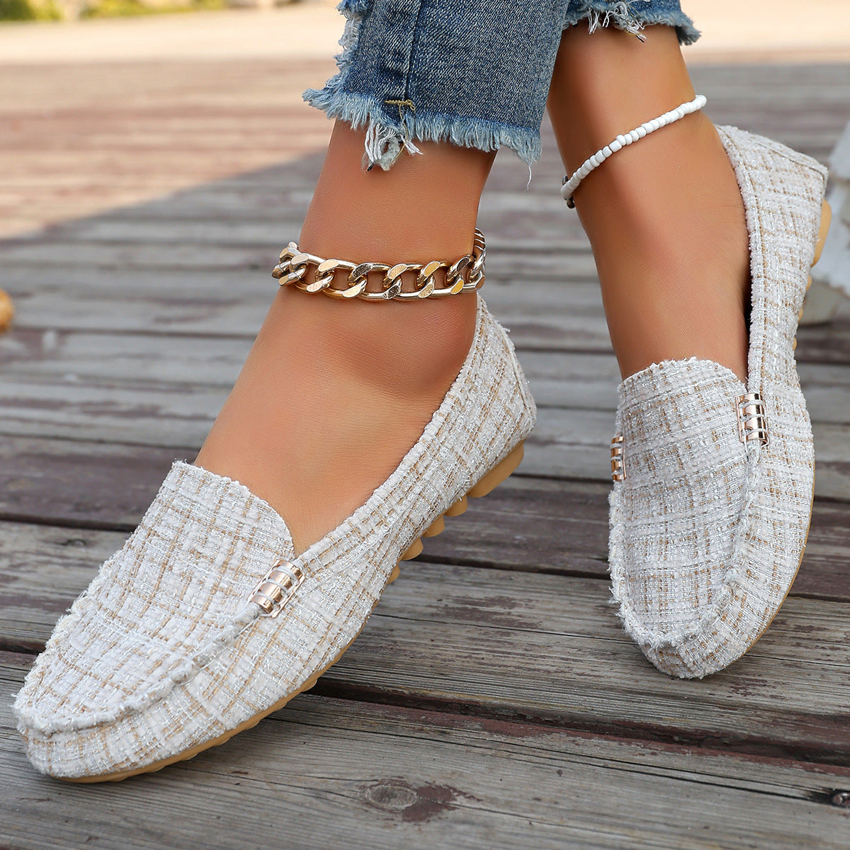 đ·50% de rĂ©ductionđMocassins patchwork Ă imprimĂ© lĂ©opard pour femmes