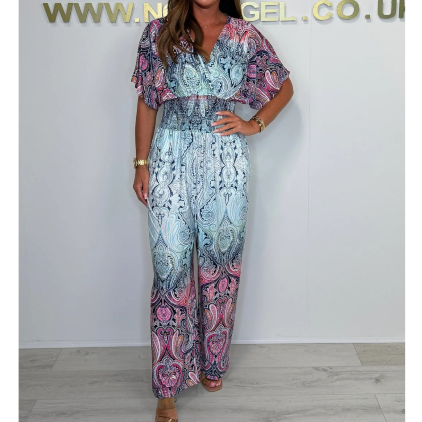 🌷Vente chaude d’été-50 % de réduction🩵Combinaison large à imprimé bohème