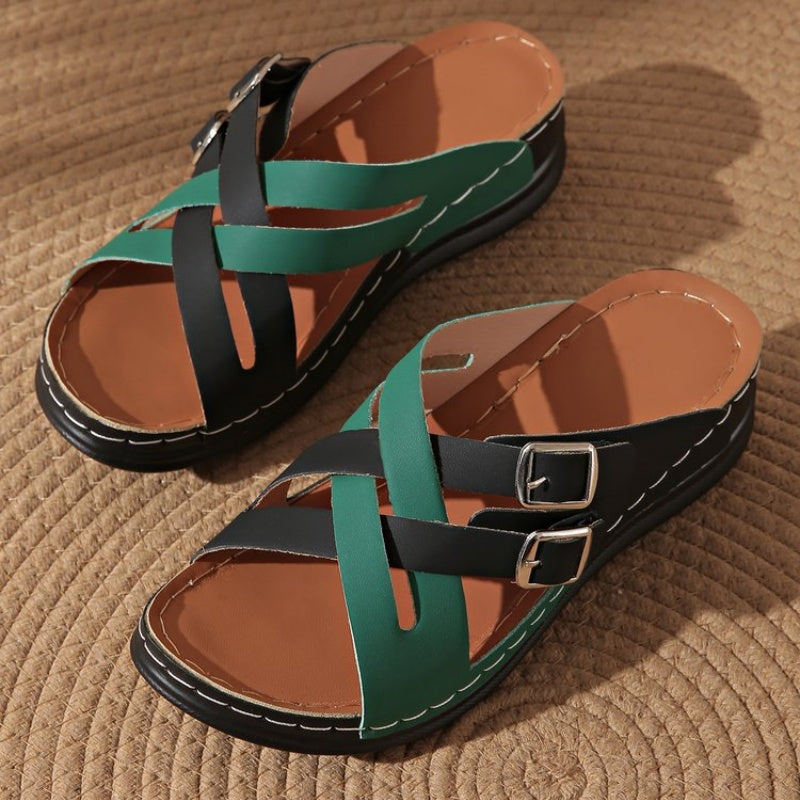 👠🌟 Sabots de Sandales à Boucle de Ceinture de Mode Féminine, Semelle Épaisse : La Dernière Tendance en Chaussures ! 🛍️👡