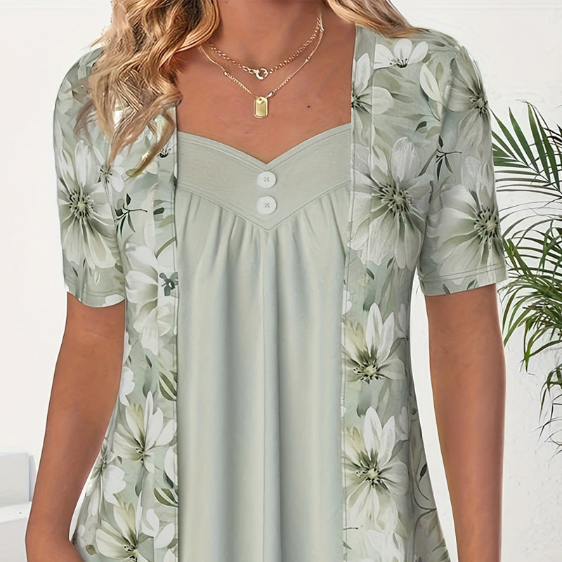 2025 Nouveaux produits👚Top patchwork floral irrégulier pour femmes