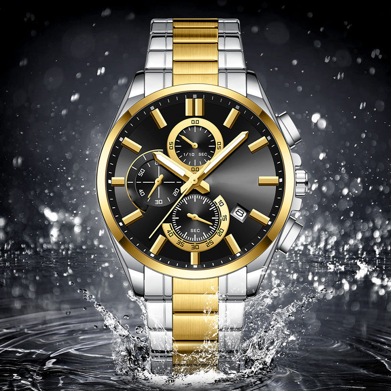 ⌚Montre-bracelet d'affaires en acier inoxydable pour homme