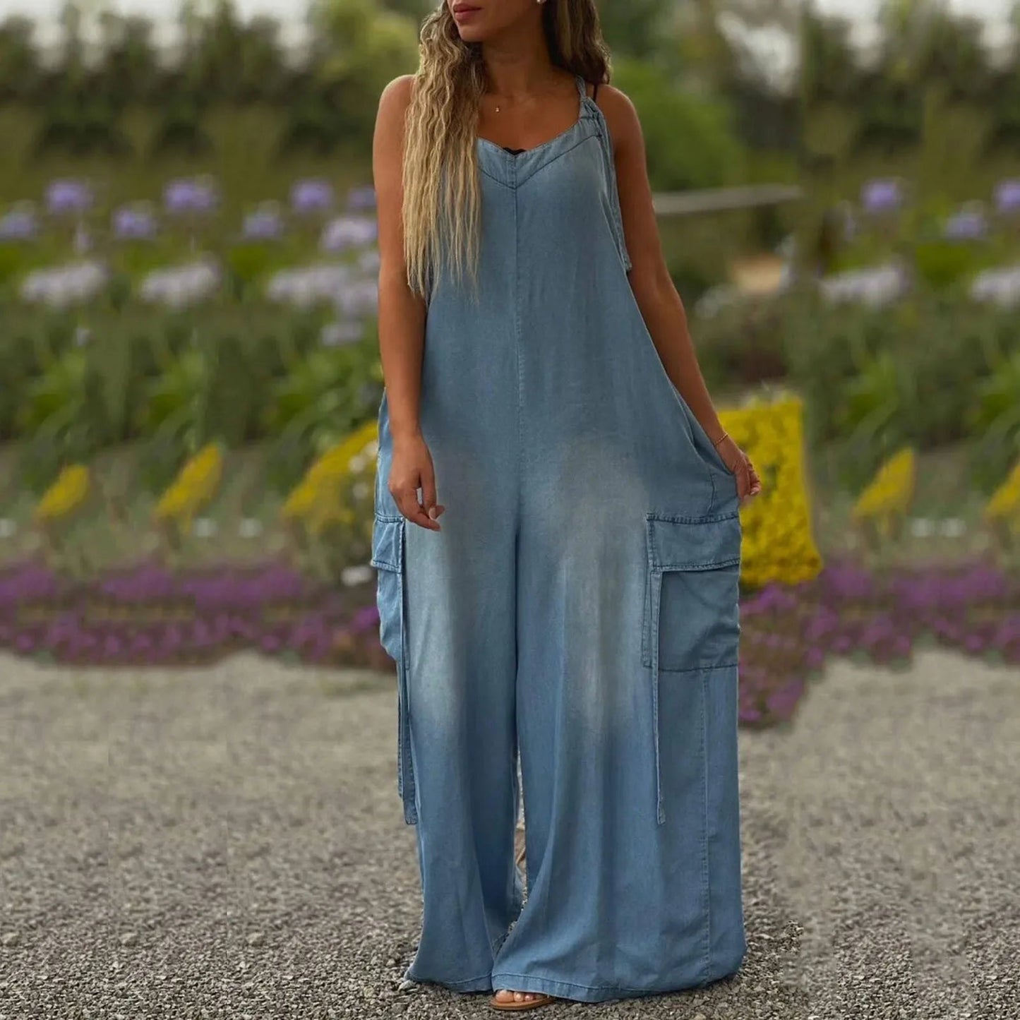 🌸2025 Vente à chaud🌸Combinaison jambes larges avec poches pour femmes
