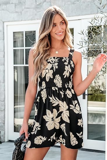 ⏰Hot Sale - 49% de réduction 💃Combinaison d'été sans manches pour femmes, décontractée, courte, avec poches, de couleur contrastée