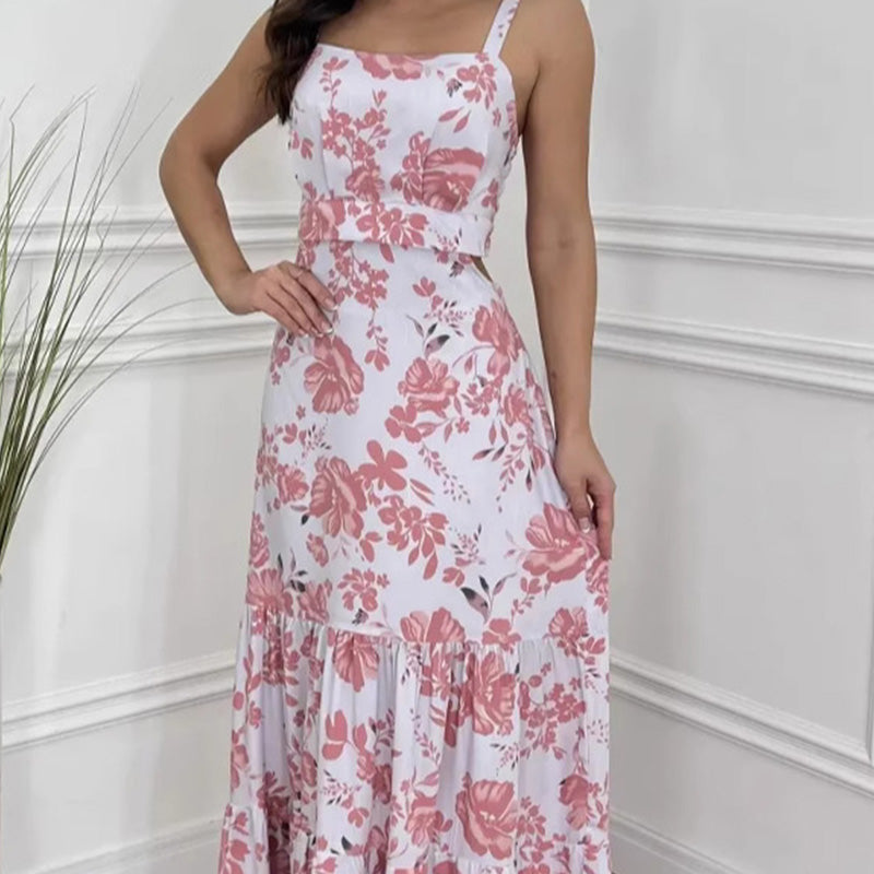 💖VENTE DU DERNIER JOUR 50% DE RÉDUCTION💖Robe féminine à imprimé floral et ourlet plissé