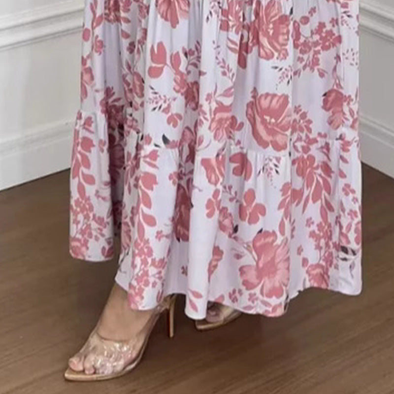 💖VENTE DU DERNIER JOUR 50% DE RÉDUCTION💖Robe féminine à imprimé floral et ourlet plissé