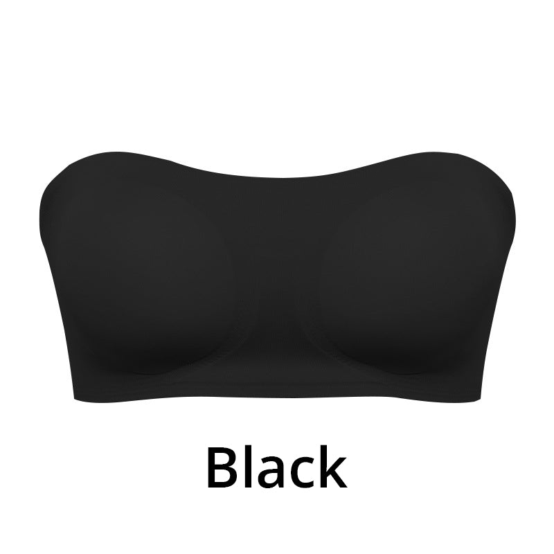 Soutien-gorge sans bretelles et sans armatures pour femmes, anti-dérapant avec fermeture croisée sur le côté