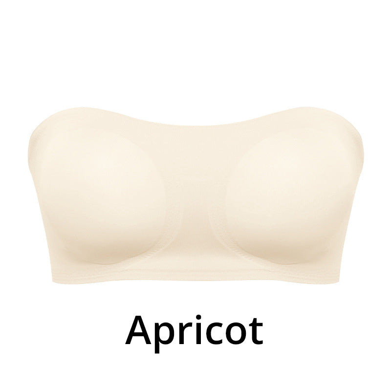 Soutien-gorge sans bretelles et sans armatures pour femmes, anti-dérapant avec fermeture croisée sur le côté