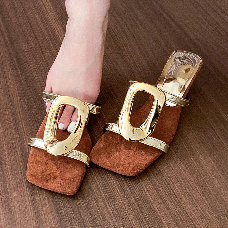 ✨Sandales à talons hauts rétro à bout carré👡