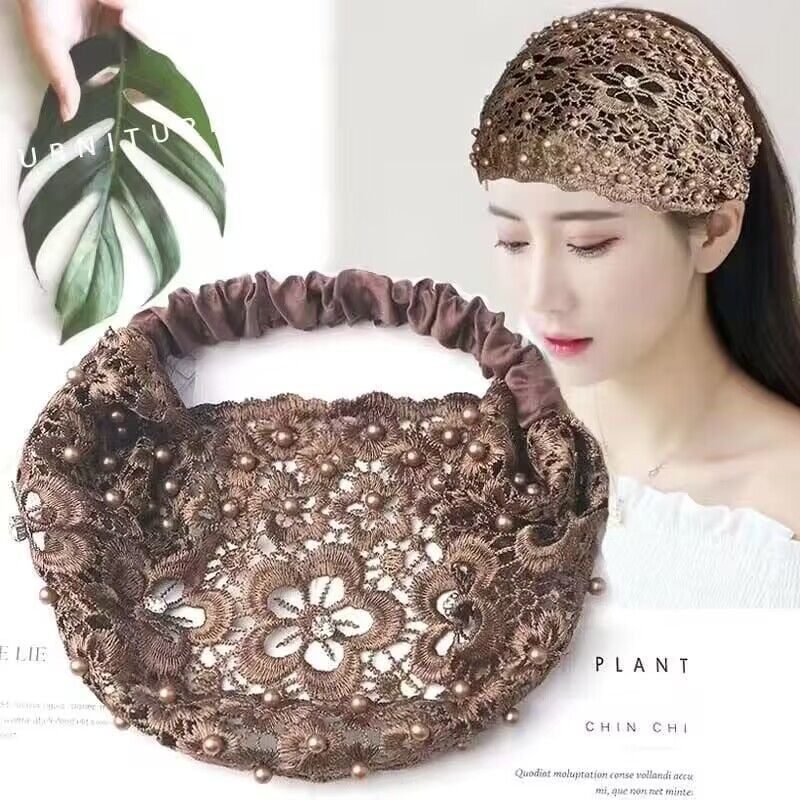 📢50% de réduction pour une durée limitée📢✨Bandeau Creux Large à Perles en Fleurs de Prunier
