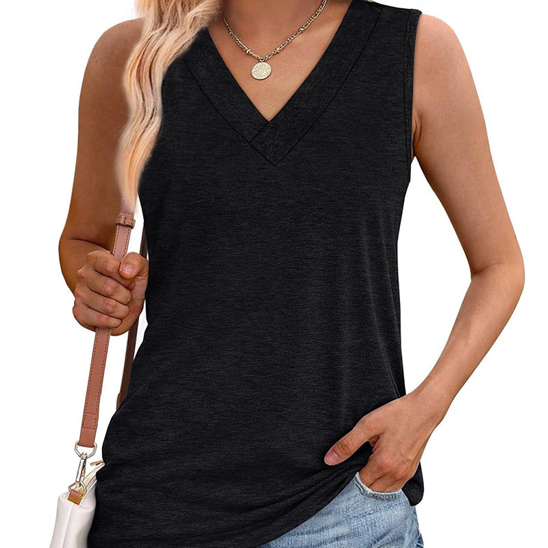 🌹Vente limitée 51% de réduction👚Débardeur décontracté à col en V pour femmes